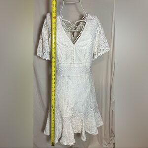 Eliza J White Lace Mini Dress